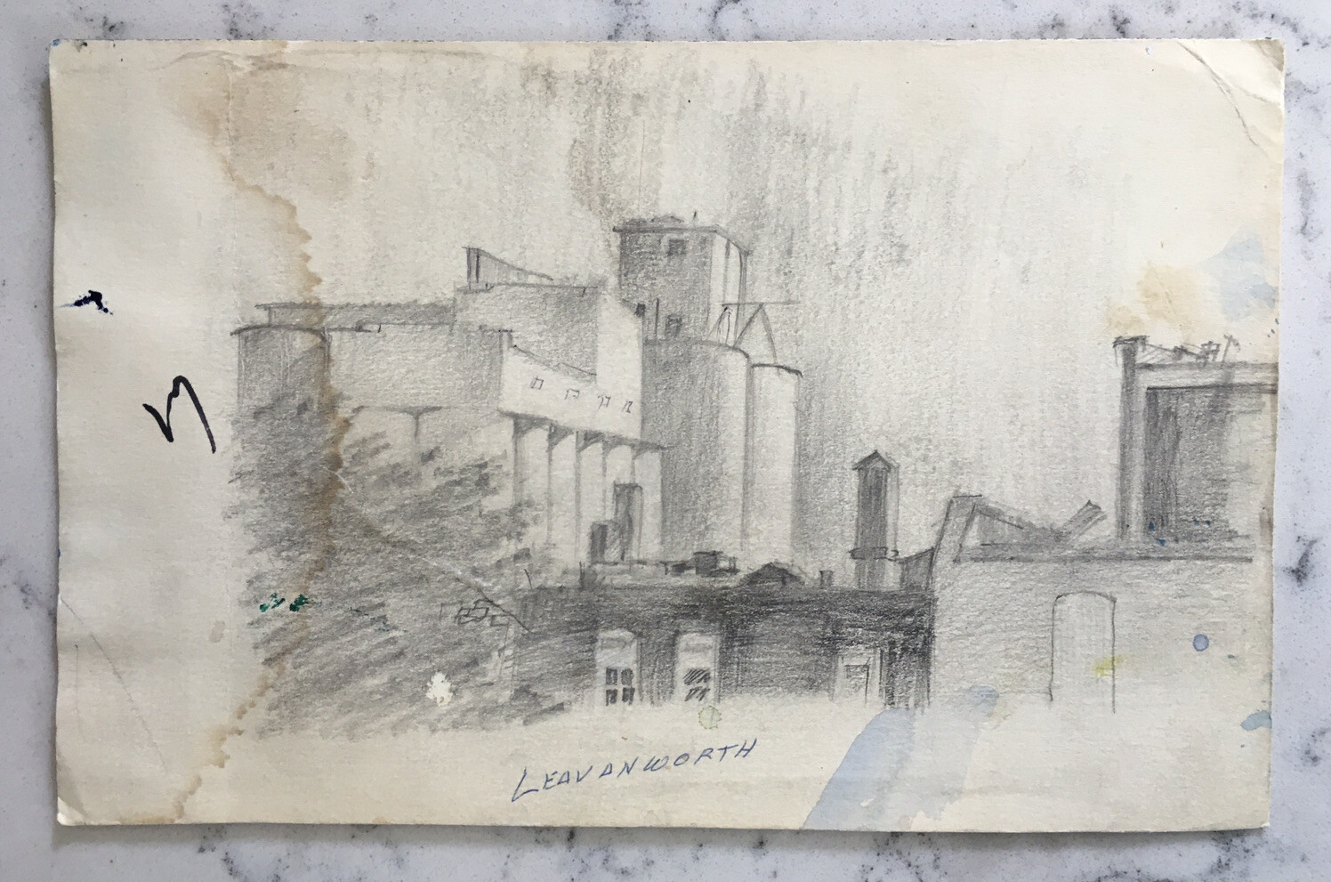 TOOBY BURTON YELLOWSTONE ARTIST LEAVENWORTH KANSAS PENCIL SKETCH