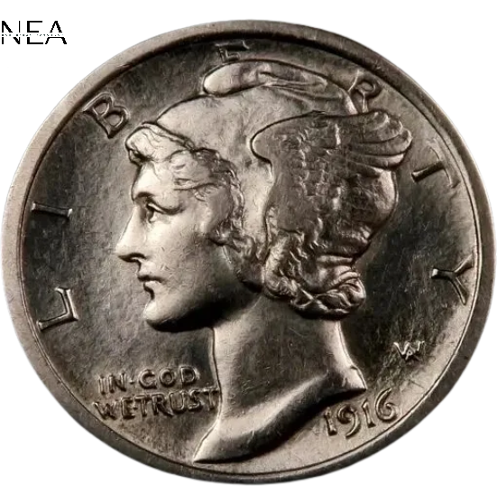 1916 Mercury Dime ~ Borderline Uncirculated (AU++) ~ 90% Silver