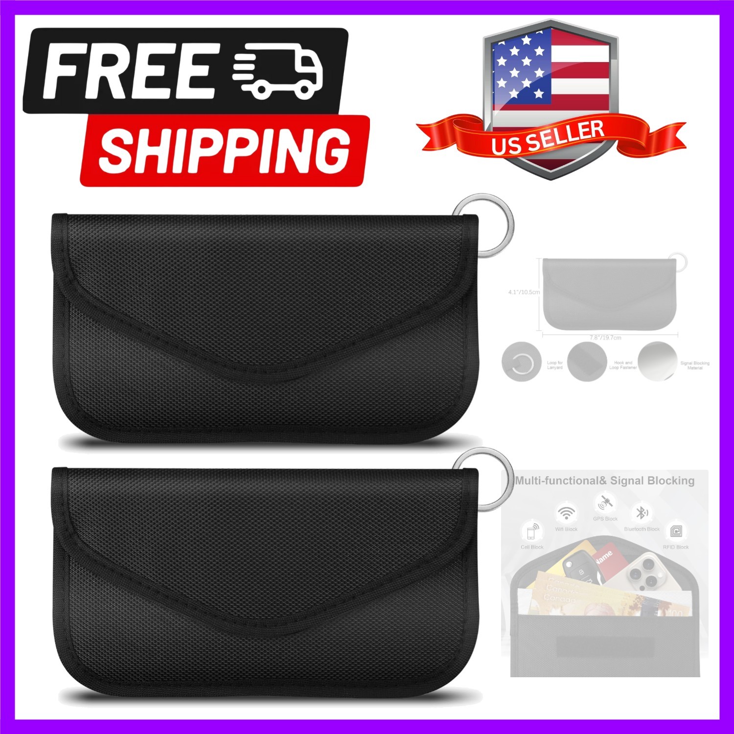 Faraday Bag for Phones & Car Keys - Signal Blocker Faraday Pouch for RFID, GP...