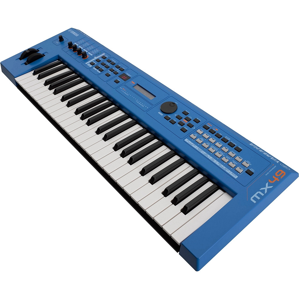 Yamaha MX49 49Key Music Production Synthesizer Essentials Bundle Blue