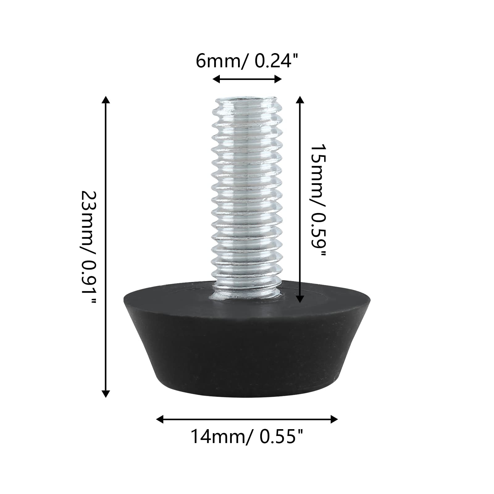 30 Pcs Screw in Threaded Furniture Adjustable Levelers, M6 Leveling Feet Pati...