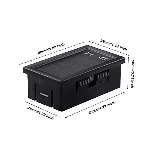 Volt Amp Meter, DC 5-100V 100A Dual Display Current Voltage Meter, Digital