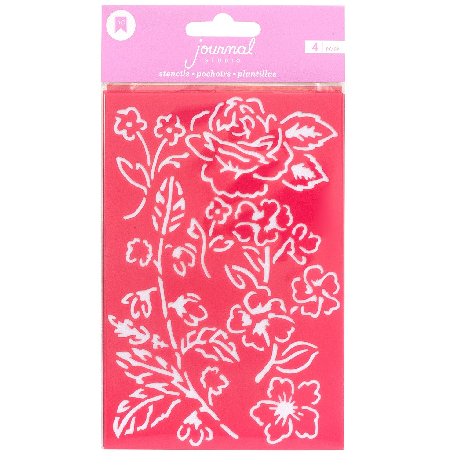 AC Journal Studio 4/Pkg-Stencils - 3 Pack