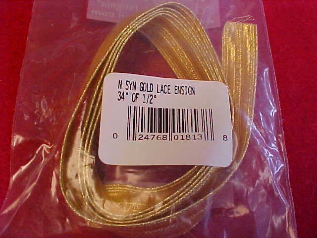 US Navy Officer sleeve lace - gold synthetic 1/2" x 34"  blazers & dinner dress