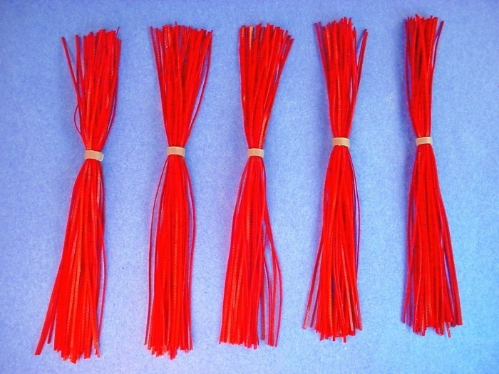 5 Silicone Skirts, Red with Red Glitter #5-55 Fishing Lure Spinnerbait Buzz Bait