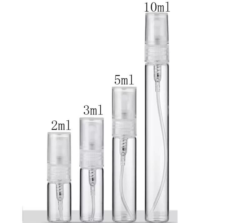 5PCS 2mL 3mL 5mL 10mL Empty Plastic Spray Bottles - Refillable Fine Mist Perfume