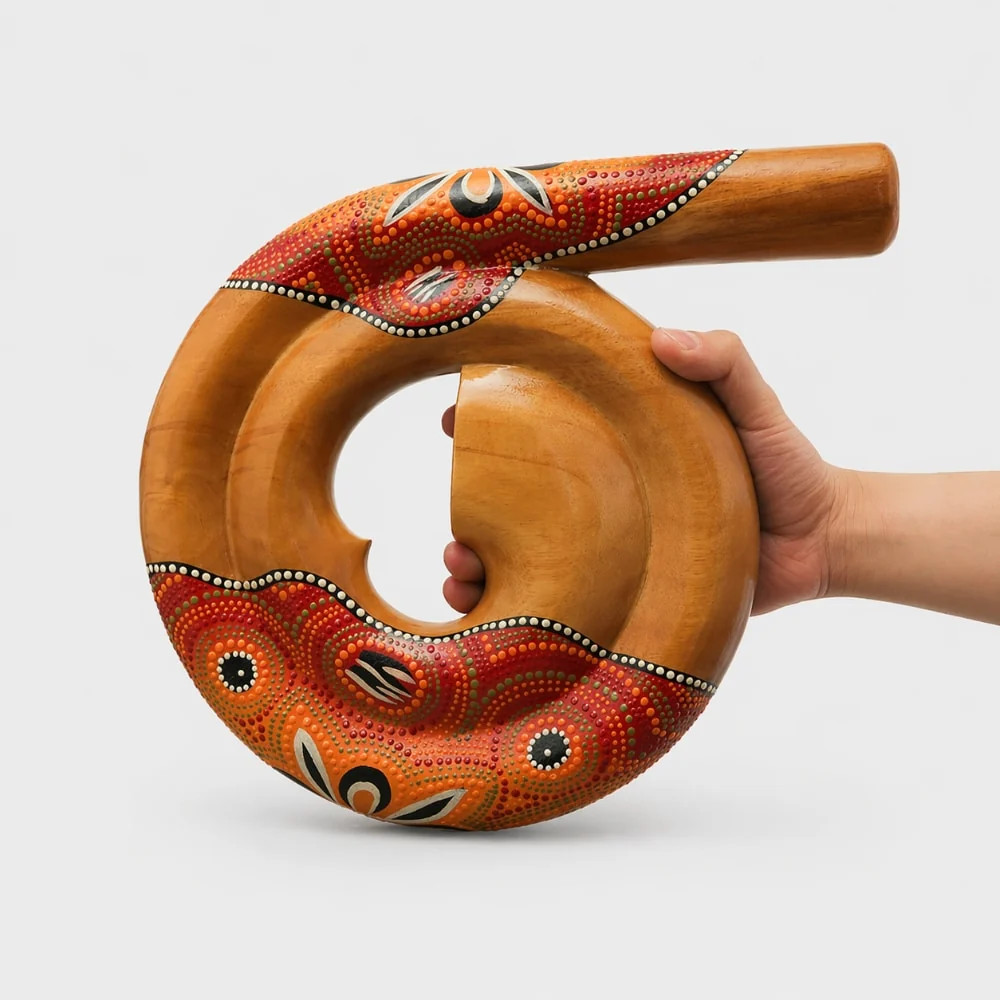 Wooden Spiral Didgeridoo Suar Wood (Tuned C, D)
