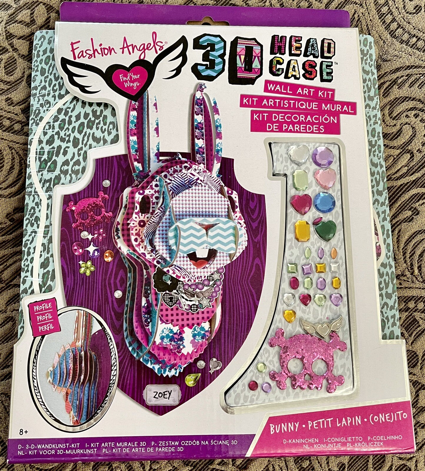Kids Craft Kit Fashion Angels 3D Head Case Wall Art Bunny Artwork Playtime Gift