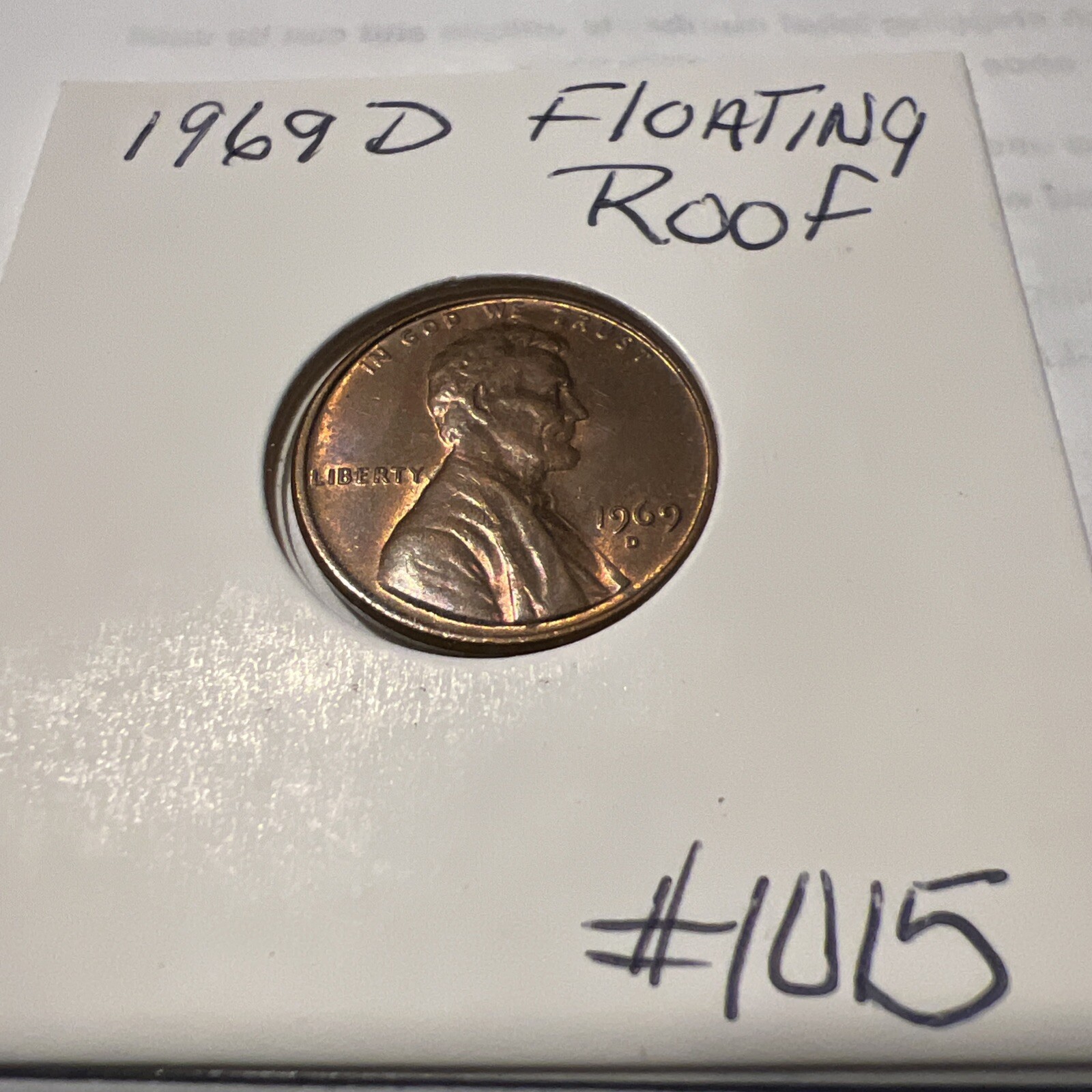 1969 D Lincoln Memorial Cent - w/Floating Roof - authentic