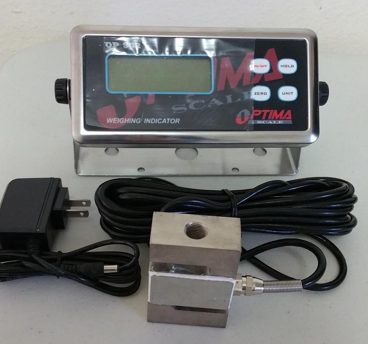 Compression Scale 3000X0.1 lb S Type load cell / Indicator, New