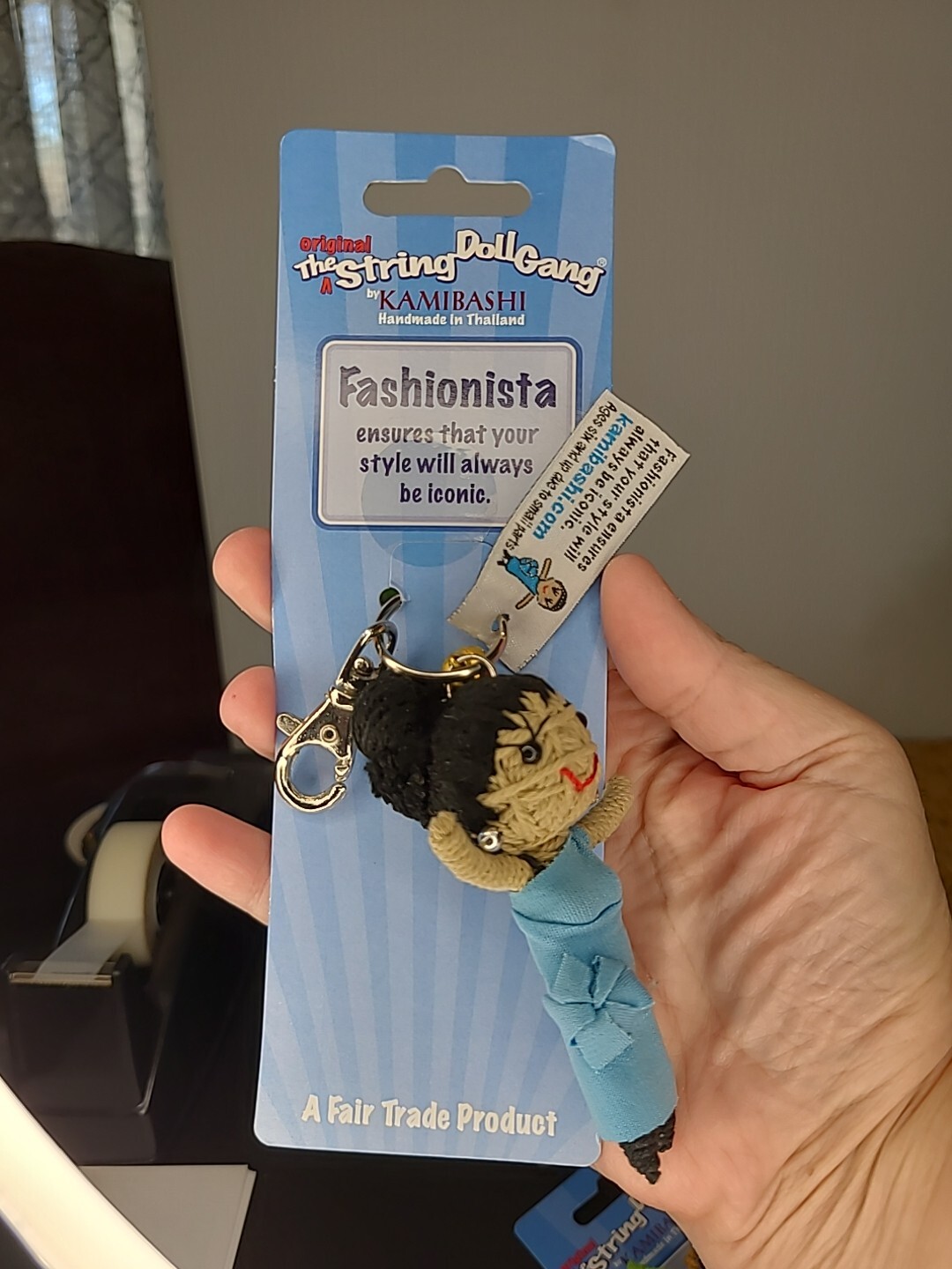Kamibashi Fashionista Black Hair Original String Doll Gang Keychain Clip New M1