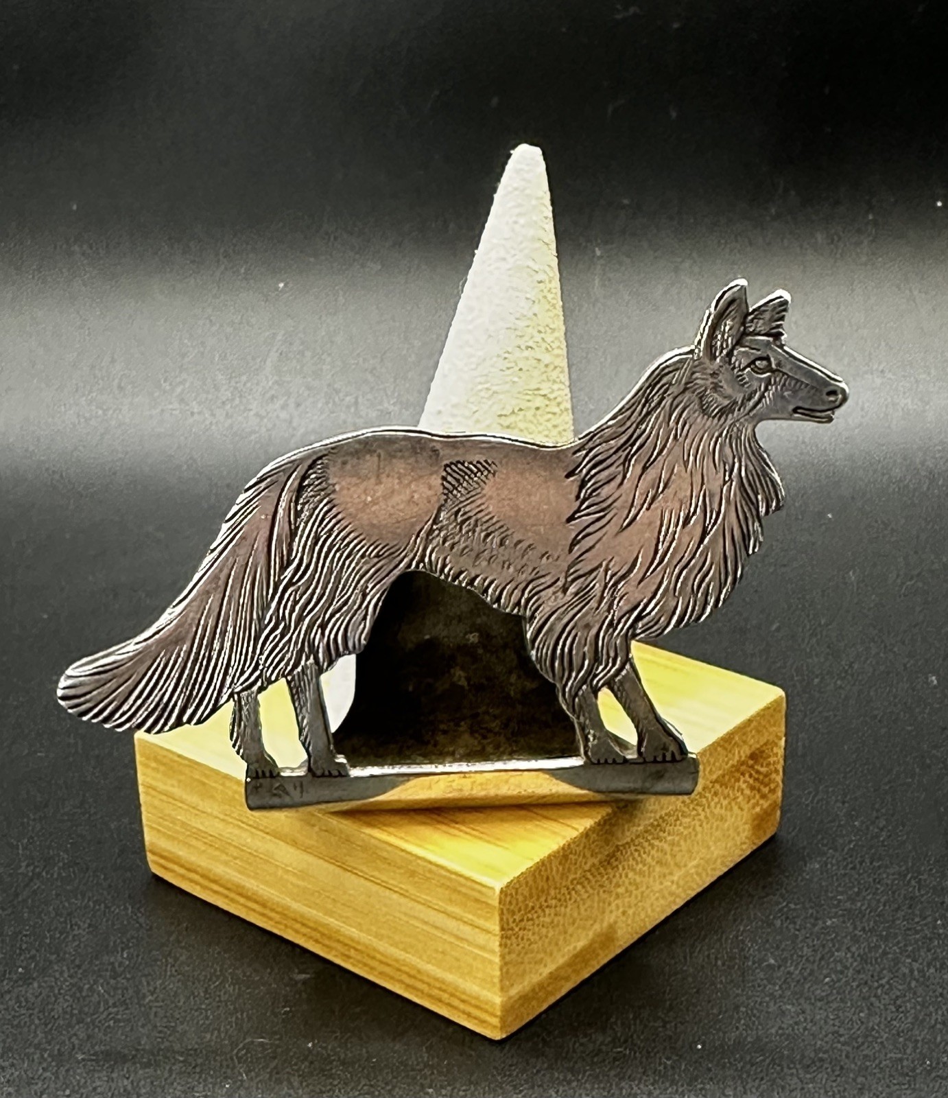 Sheffield Collie Dog Money Clip Silver Plated Stamped with P & B