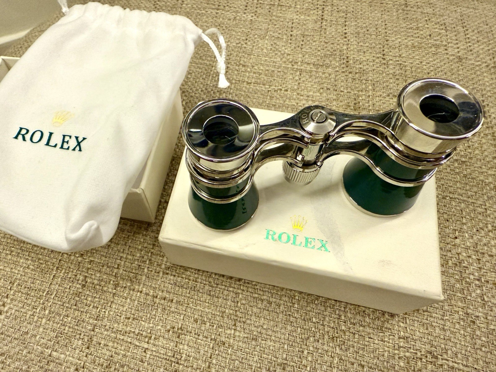 💚👑🔭Rolex Green Opera Binoculars – Brand New Collectible w/ Box & Pouch 🔭👑💚