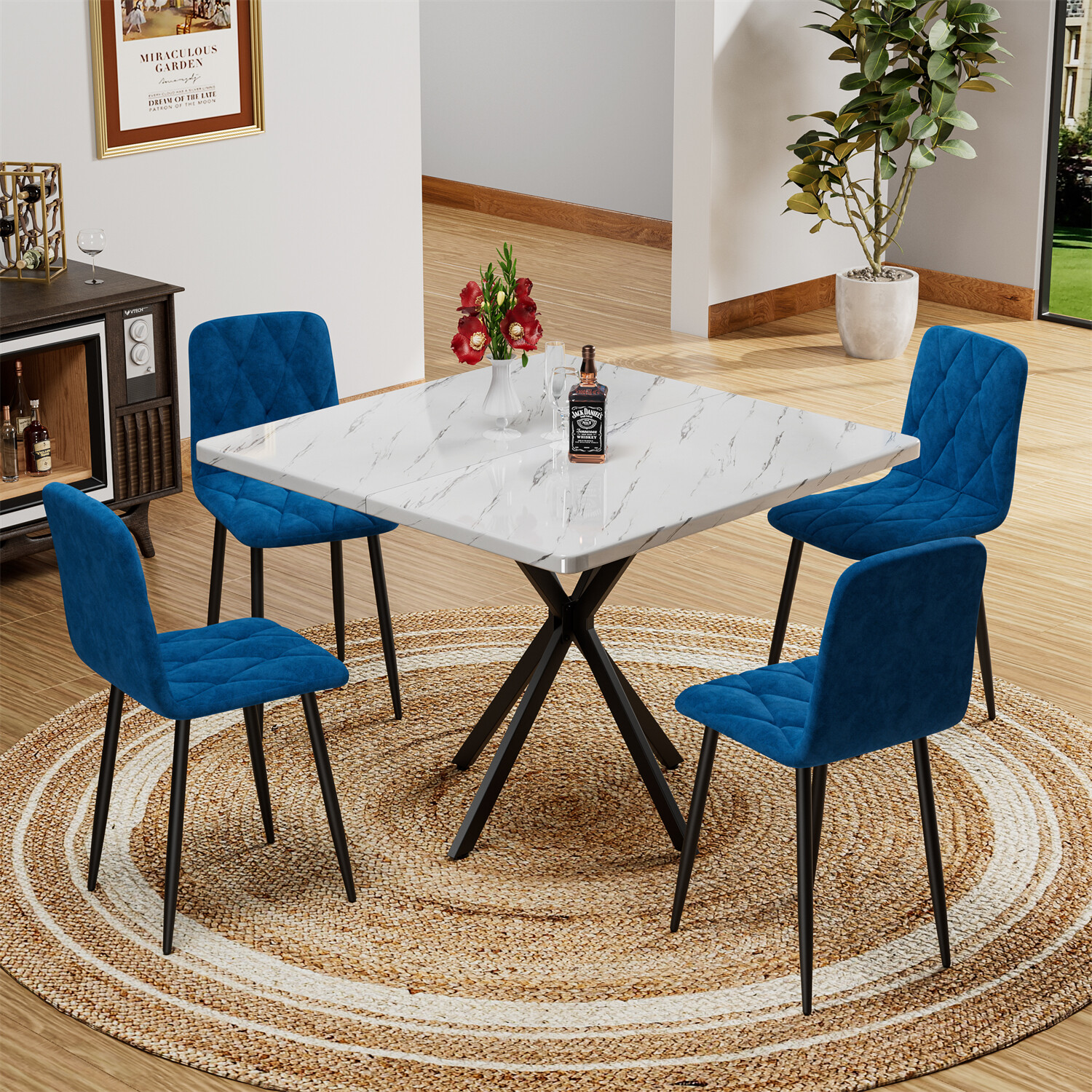 Dining Table Square Dining Table Kitchen Dining Room Table For 4-6 Person