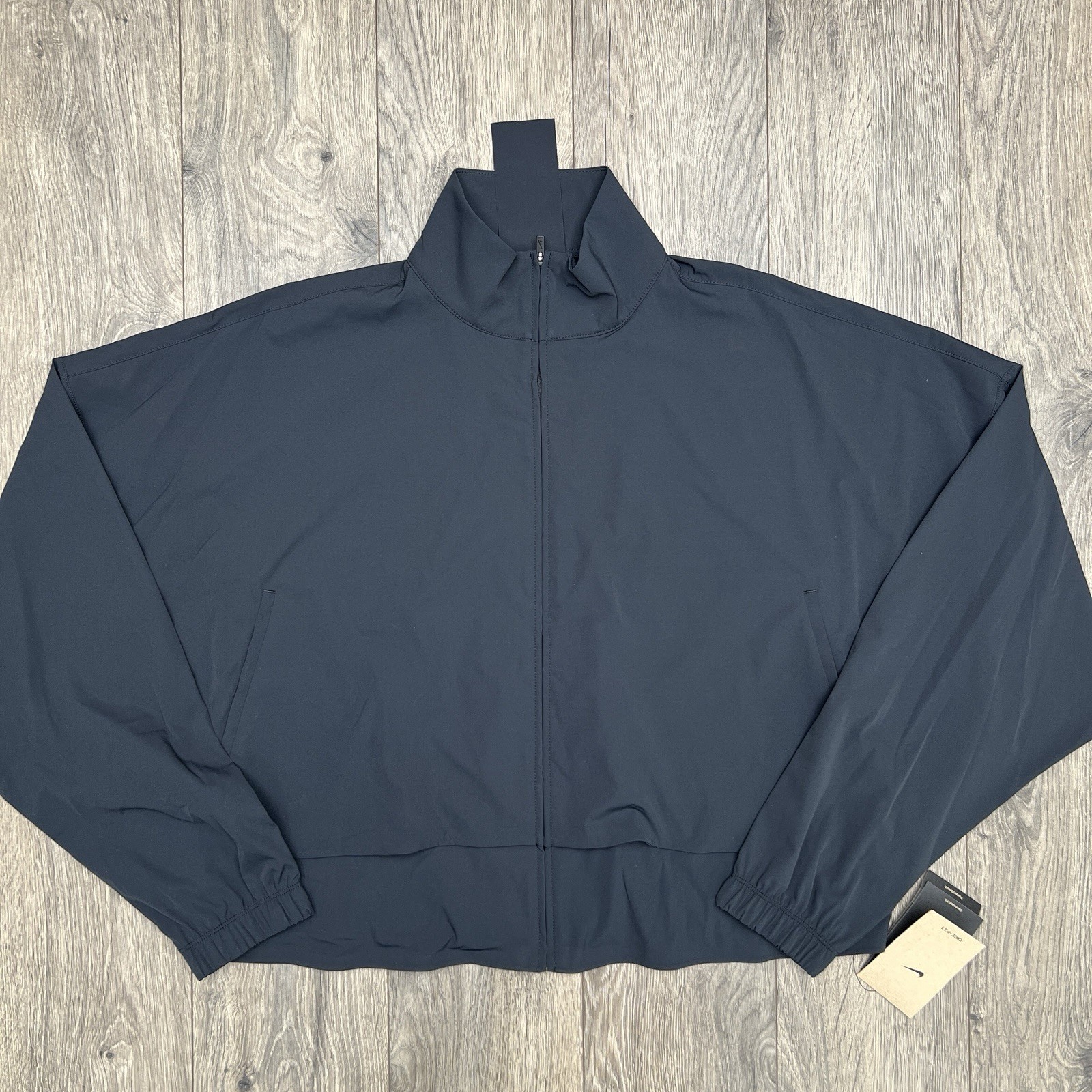 Nike Jacket Small Womens Black 24.7 PerfectSTretch Dri Fit Oversized Full Zip