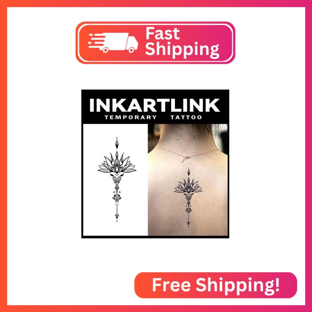 INKARTLINK Tattoo Tech, 2 Sheets Large Semi Permanent Tattoo, Adult Art Design T
