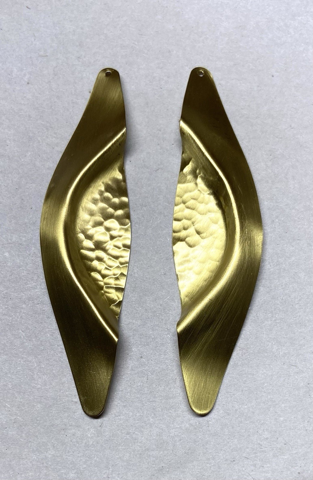 22x Antique Brass finish Charm with hole for hanging- Long Abstract drop-2 3/4"