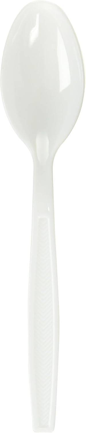 Kitchen Select White Plastic Teaspoons - Heavy Weight
