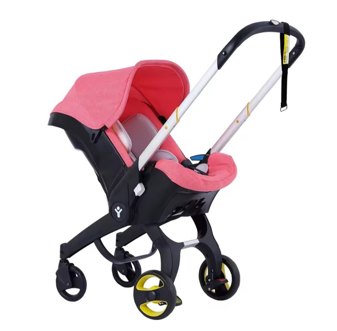 Pink Compact 4-in-1 Baby Stroller & Car Seat Travel System for Newborns