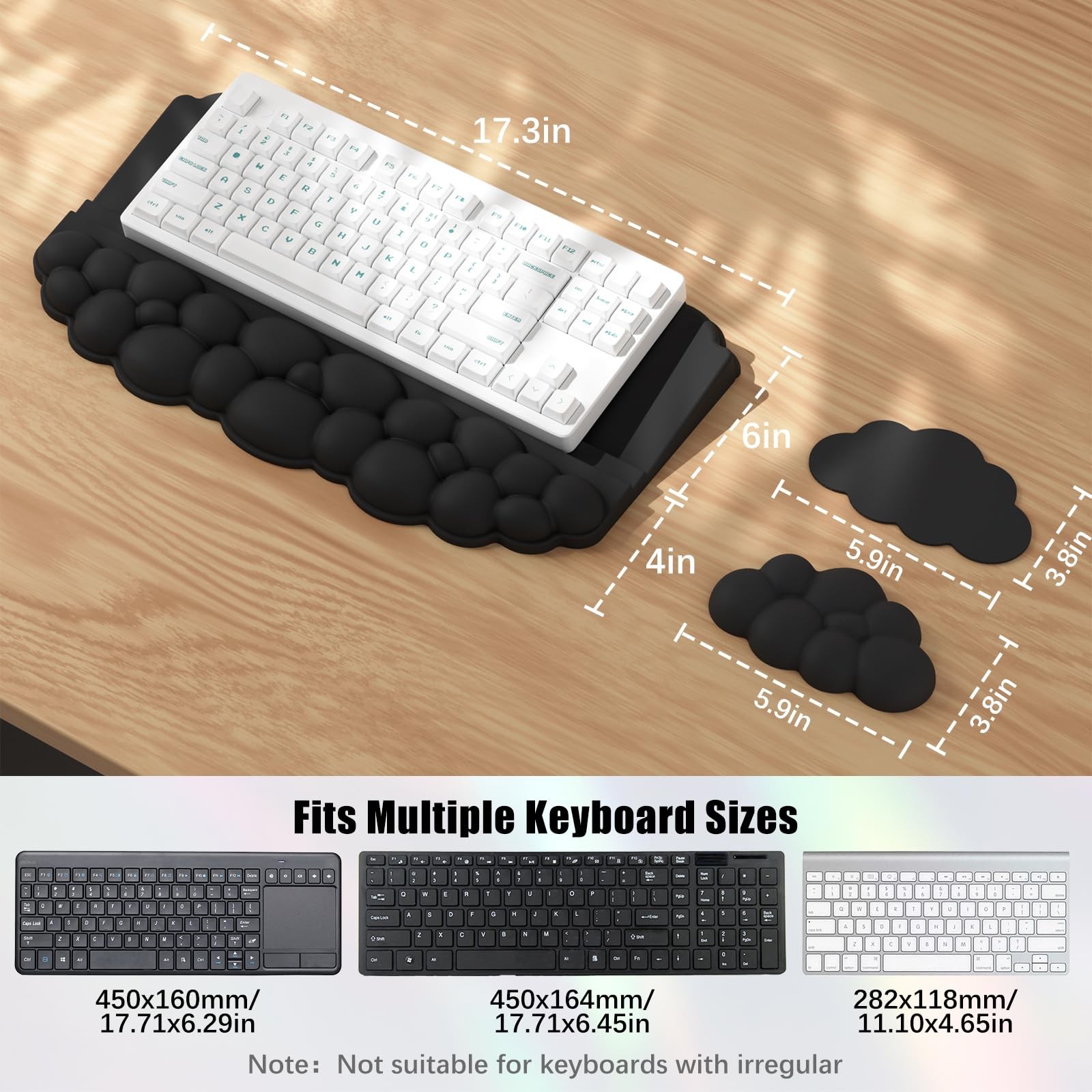 Ergonomic Wrist Rest for Keyboard and Mouse, Soft Memory Foam Cloud Keyboard ...