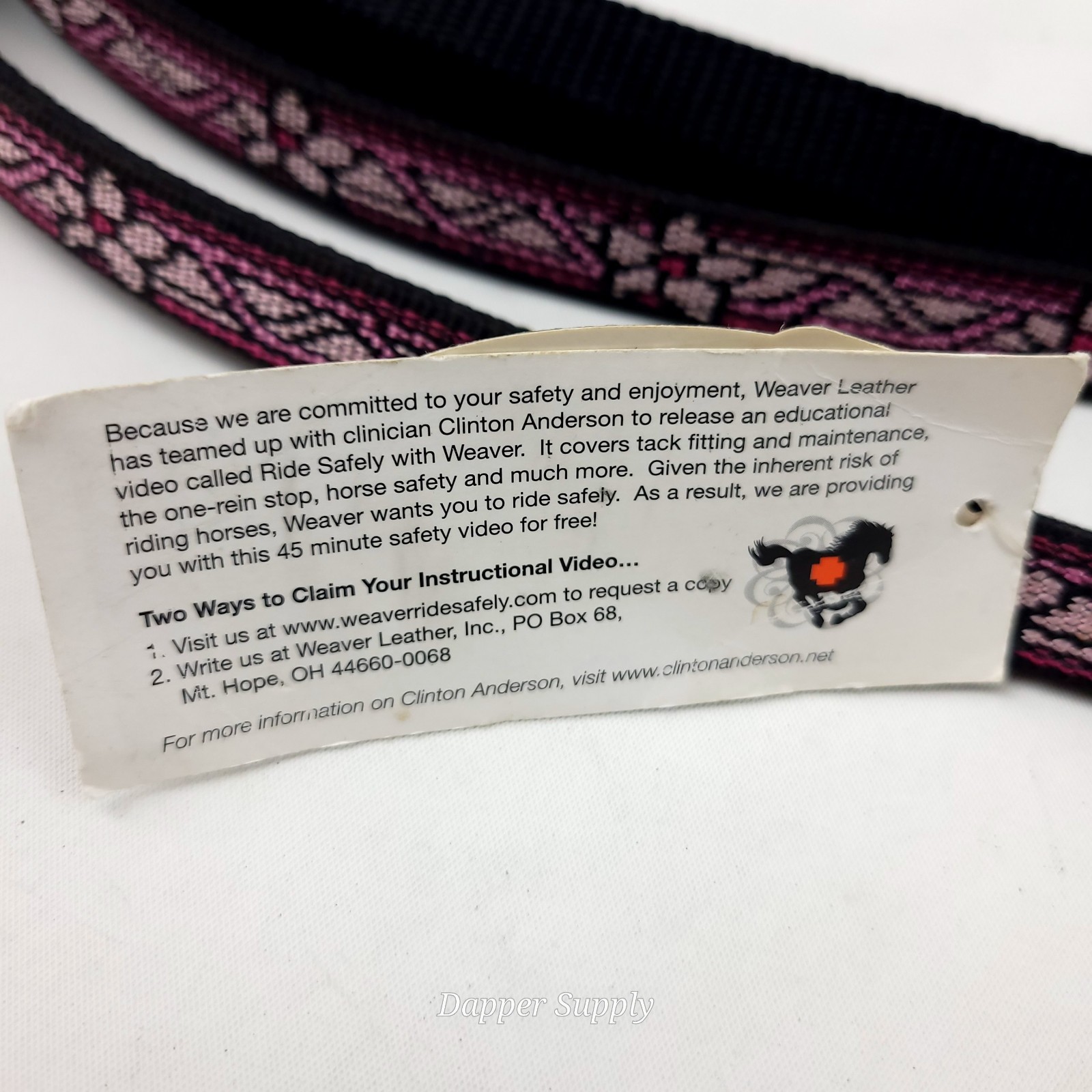 Weaver Leather Reins Split Black Maui Overlay