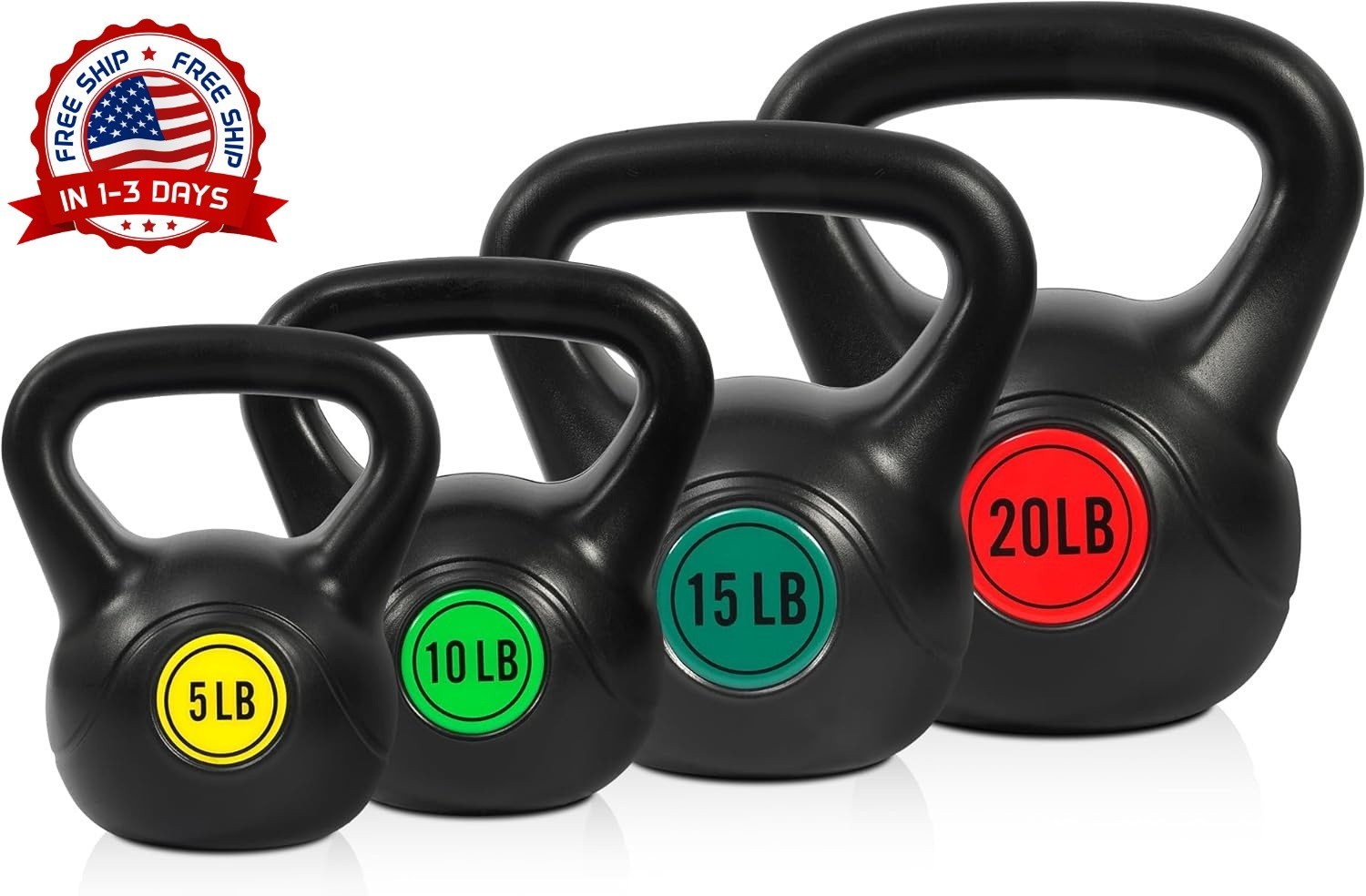 Juego de pesas rusas de 4 piezas con agarre ancho para ejercicios de fitness NEW