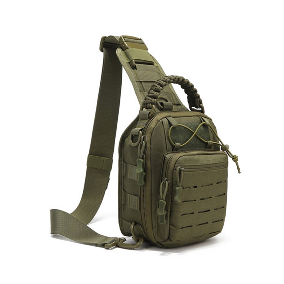 Tactical Compact Concealed Carry Sling Bag Cut Molle Pistol Holster EDC Single