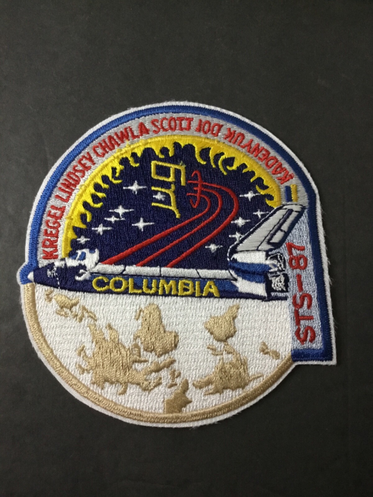 NASA Columbia Kregel Lindsey Chawla Scott Kadenyuk Dot Cloth Patch