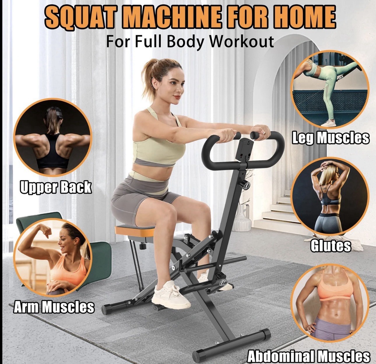 Squat Machine For Home, Assist Trainer For Glutes Workout Foldable