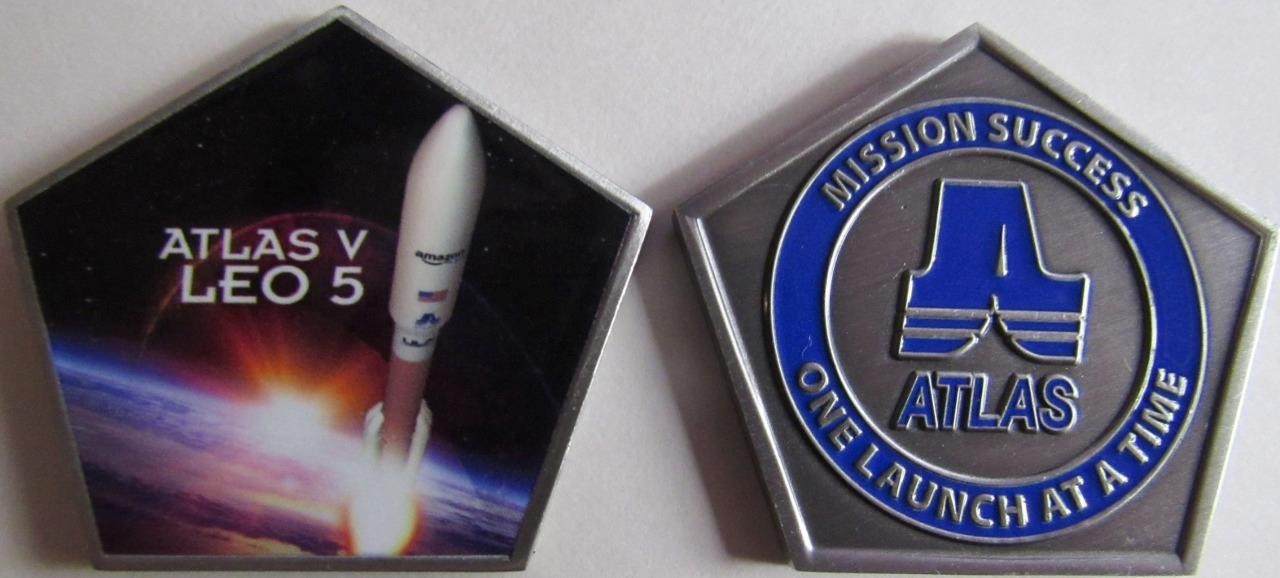 ATLAS V LEO-5 AMAZON LA-05 MISSION SPACE COIN ULA MISSION SUCCESS