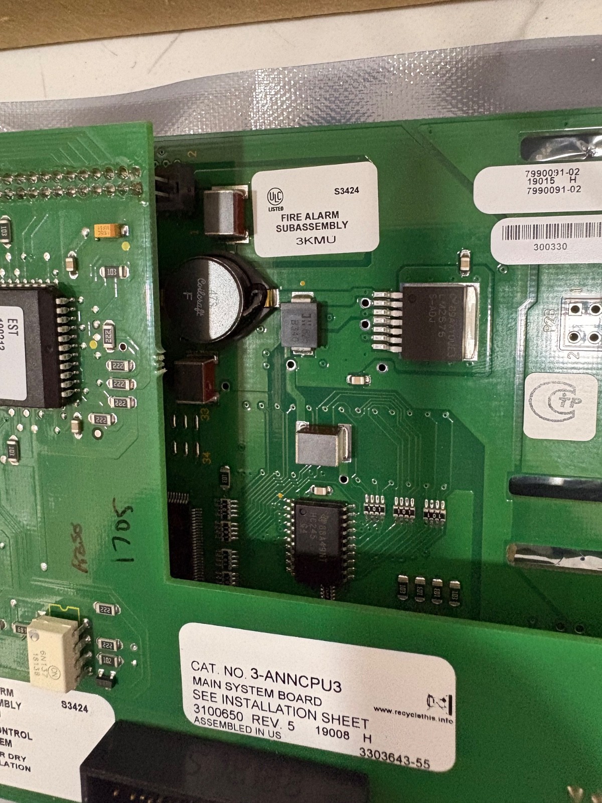 EDWARDS EST 3-ANNCPU3 CENTRAL PROCESSOR UNIT 3100650 REV 5