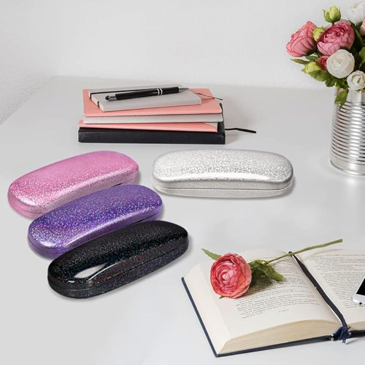 Eyeglasses Case,(4 Piece) Unisex Hard Shell Eyeglasses Cases Protective Case for