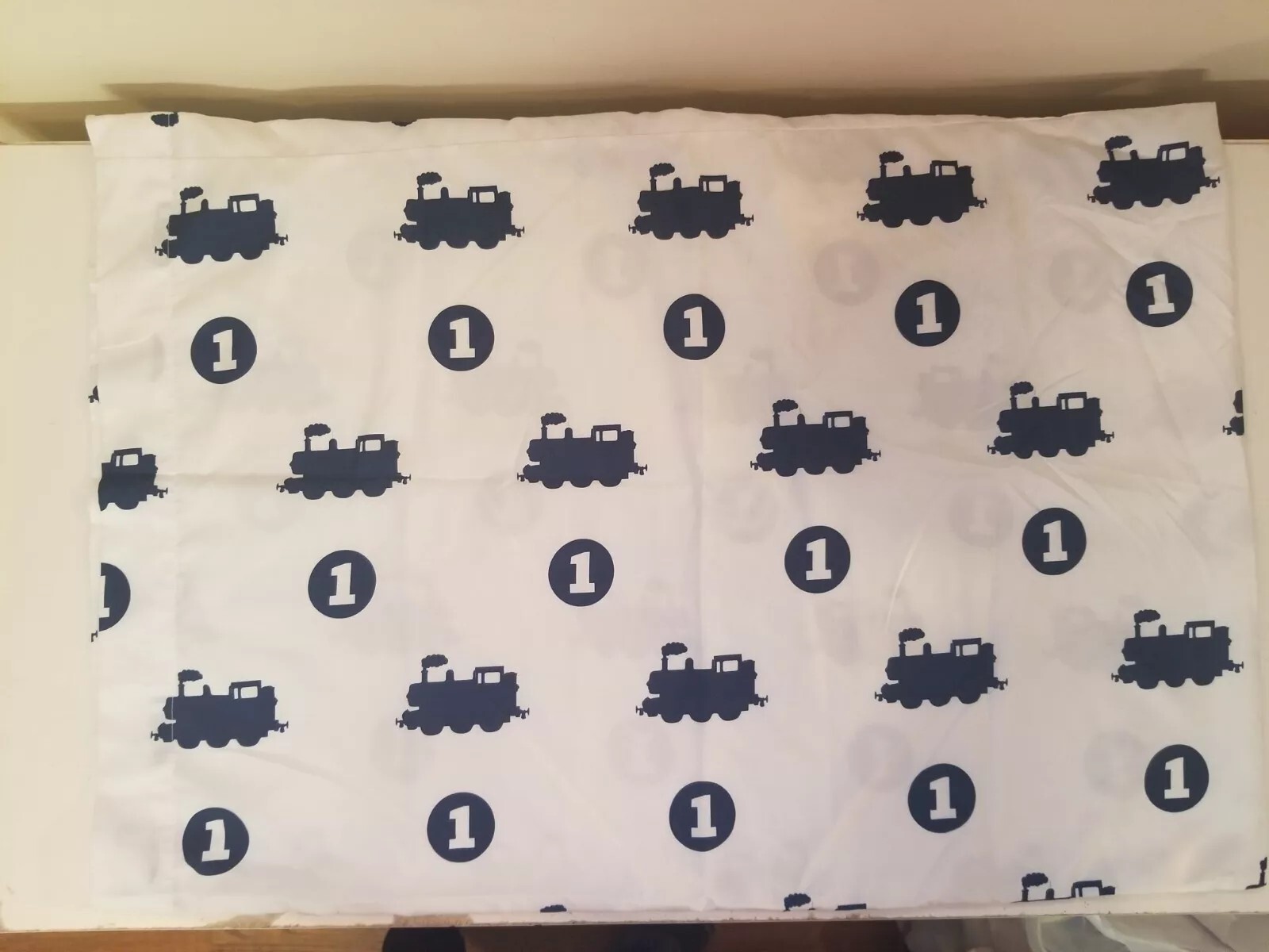 Thomas & Friends Standard Pillow Case White Blue Trains No. 1