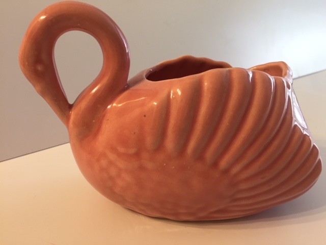 Pink Swan Flower Planter Good Clean Condition