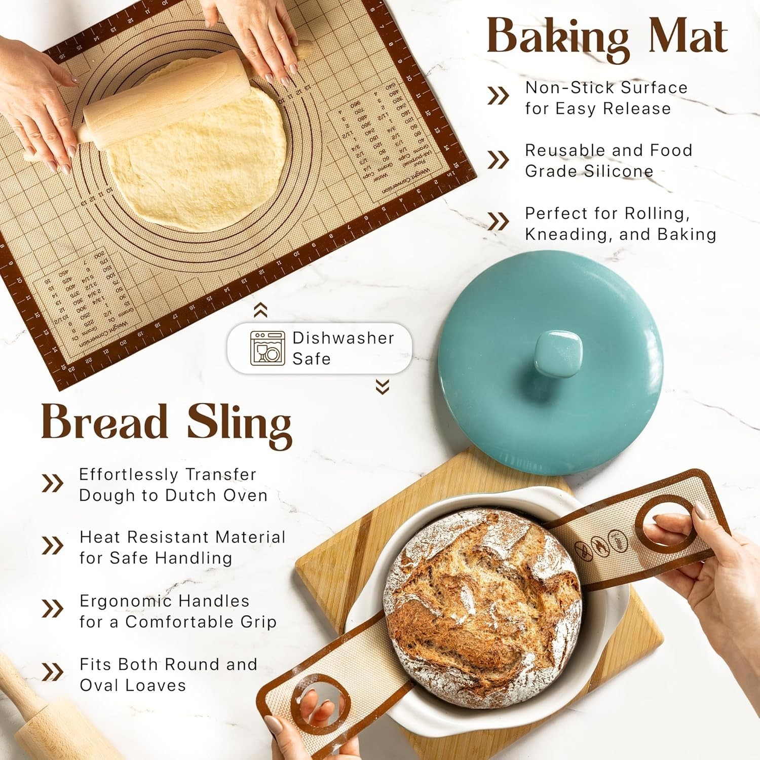Sourdough Starter Kit Bread Making Supplies Banneton Baskets Gift Set