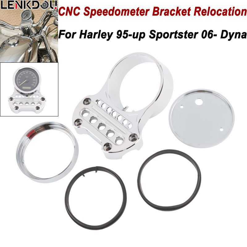Relocation Indicator CNC Speedometer Bracket For Harley Sportster XL1200 Chrome