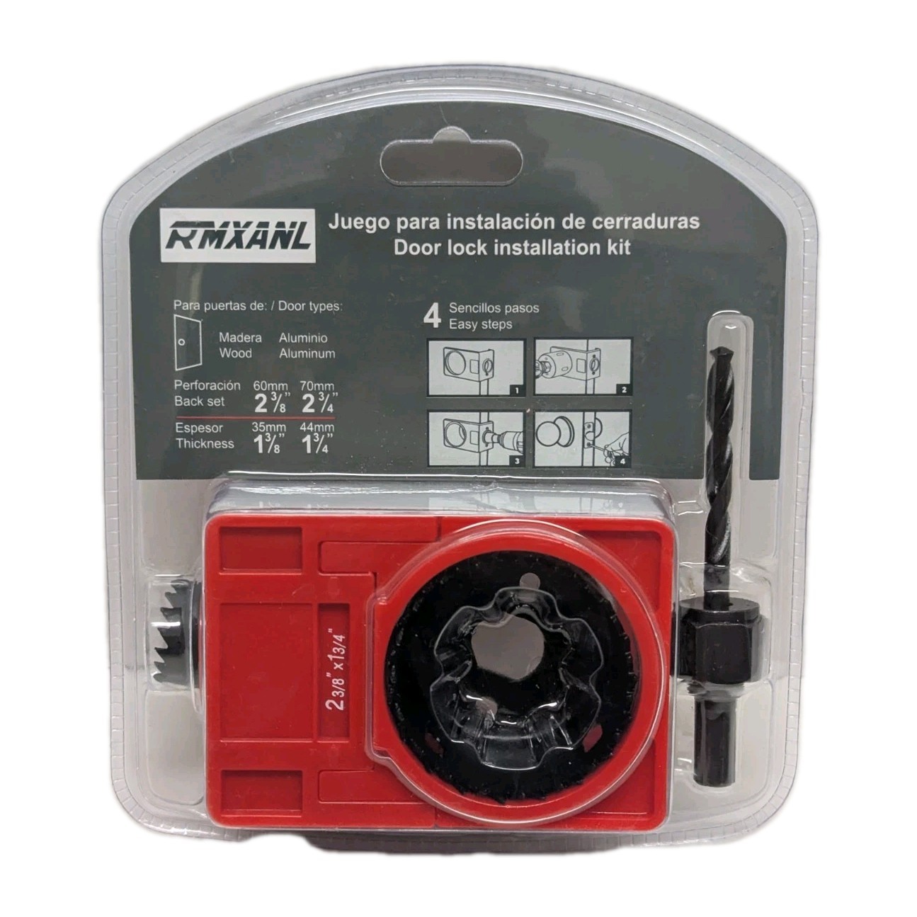 RMXANL Door Lock Installation Kit Including Hole Saws Door Jig Guide Template
