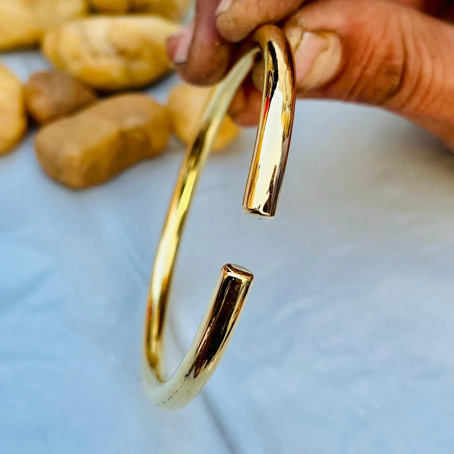 1 Pc Pure Brass Bangles Men Women Bracelet Bangle, Healing Bangles Plain Solid