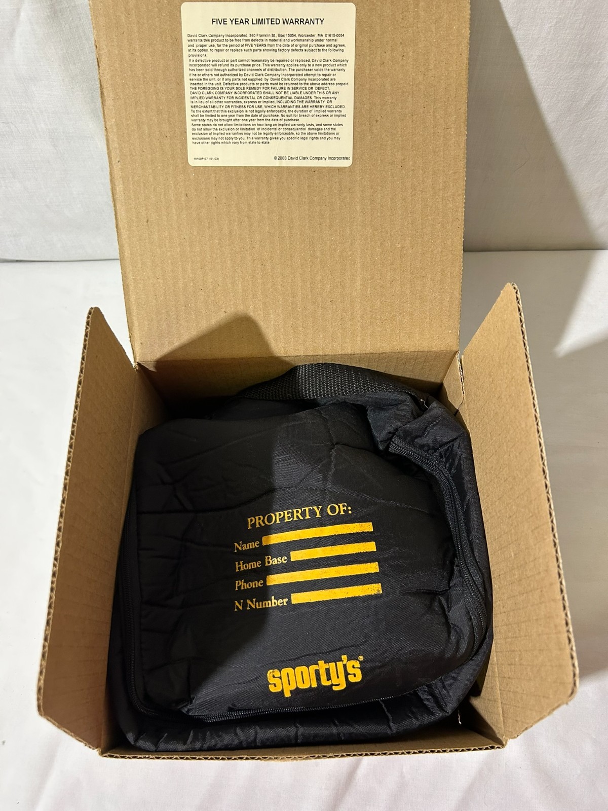 David Clark Aviation Headset Model H10-13S w/carrying bag