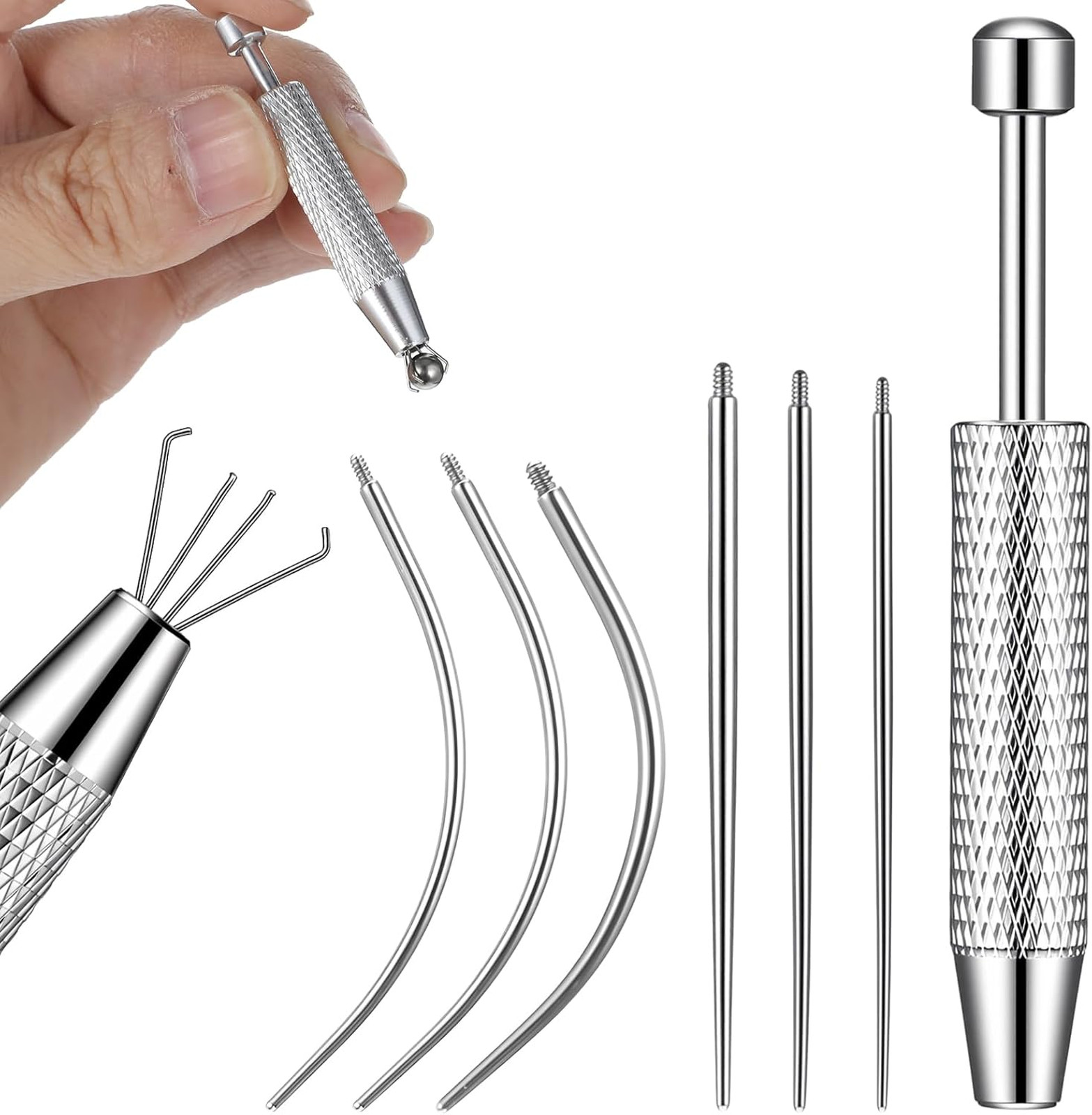 Piercing Tool Kit 16G 18G 20G, Body Piercing Tapers, Earring Applicator