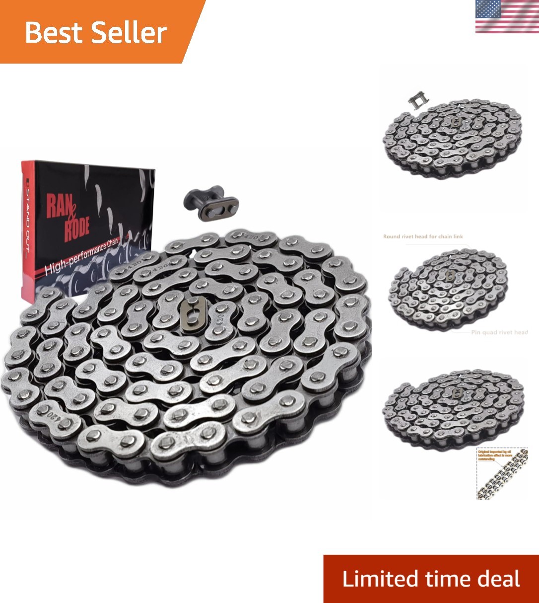 Lightweight 420 Chain with 90 Links - Ultra-Strength for Baja & Coleman Bikes