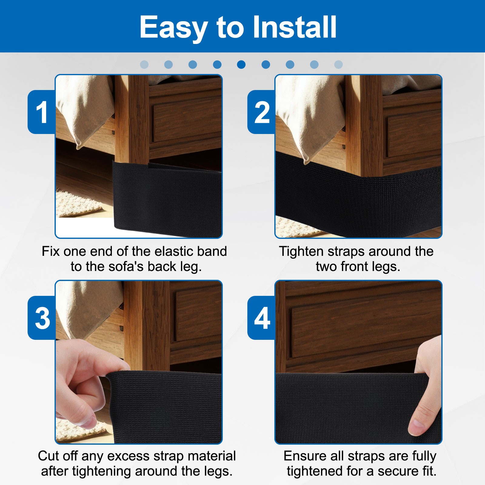 10 Feet x 4 Inch Under Couch Blocker, Nylon Under Furniture Blocker