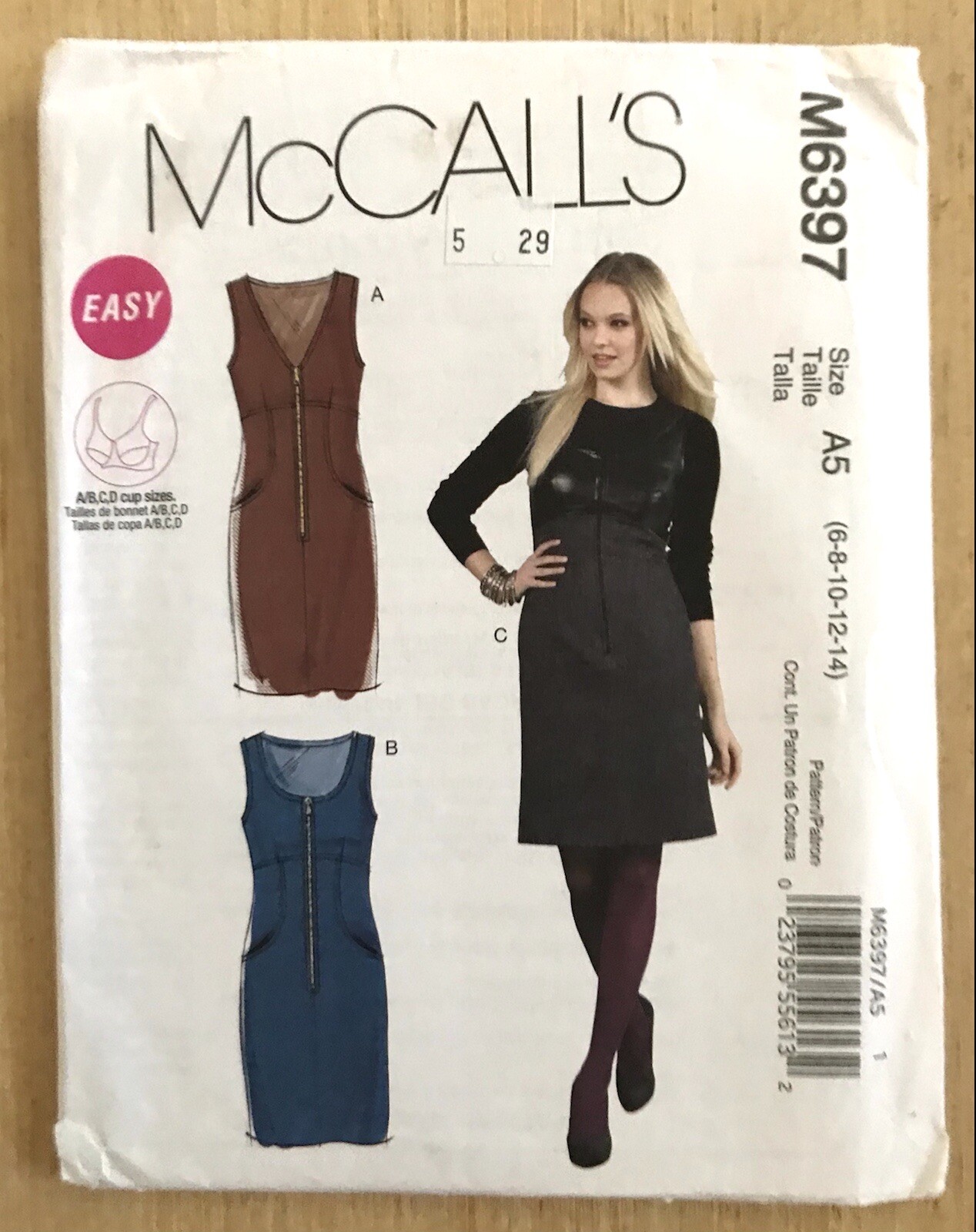McCalls M6397 Womens Lined Jumper Pattern Size 6-14