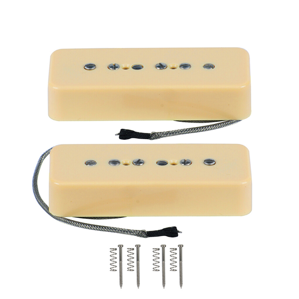 Set Soap Bar P90 Pickups Alnico 5 LP Guitar Neck and Bridge Pickup Cream Cover