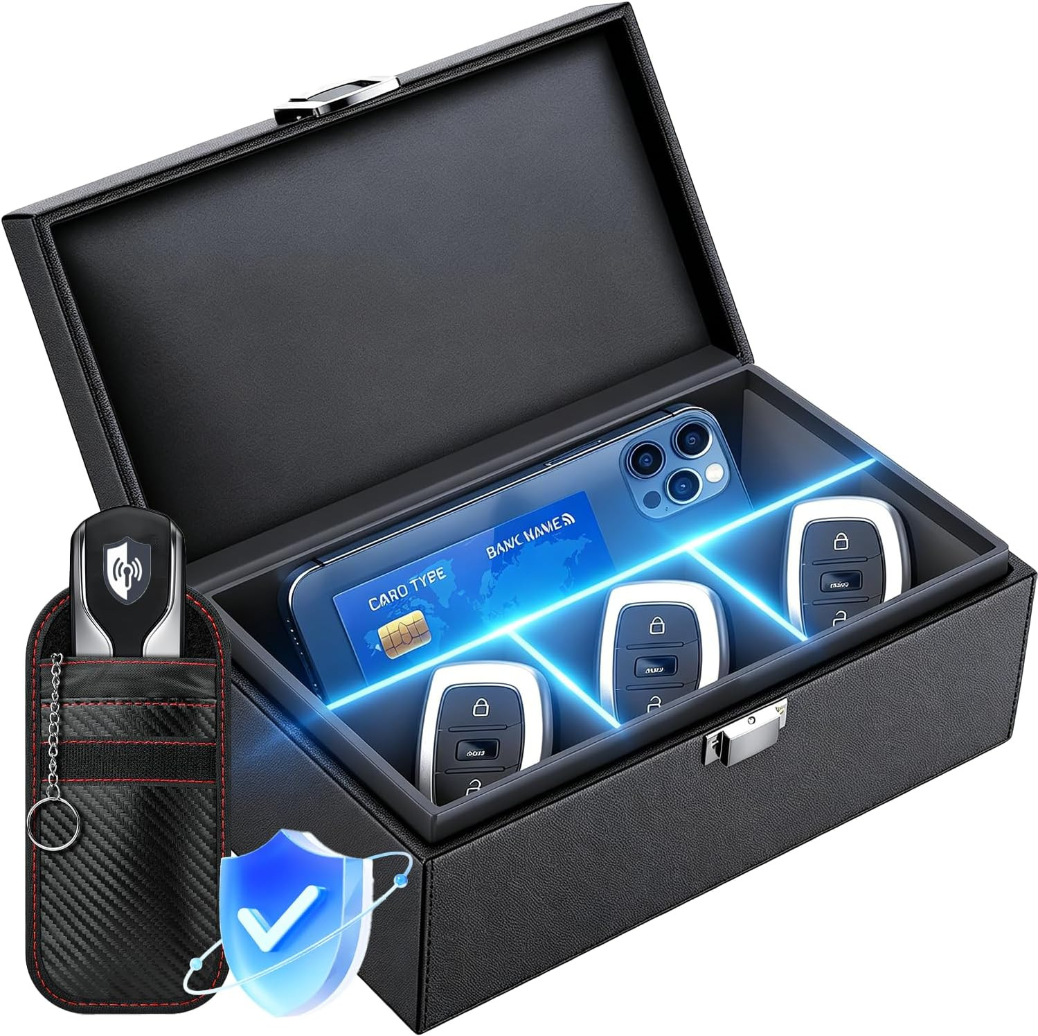 Faraday Box for Car keys, Signal Blocking Anti-Theft RFID Box | Extra Large (8.8
