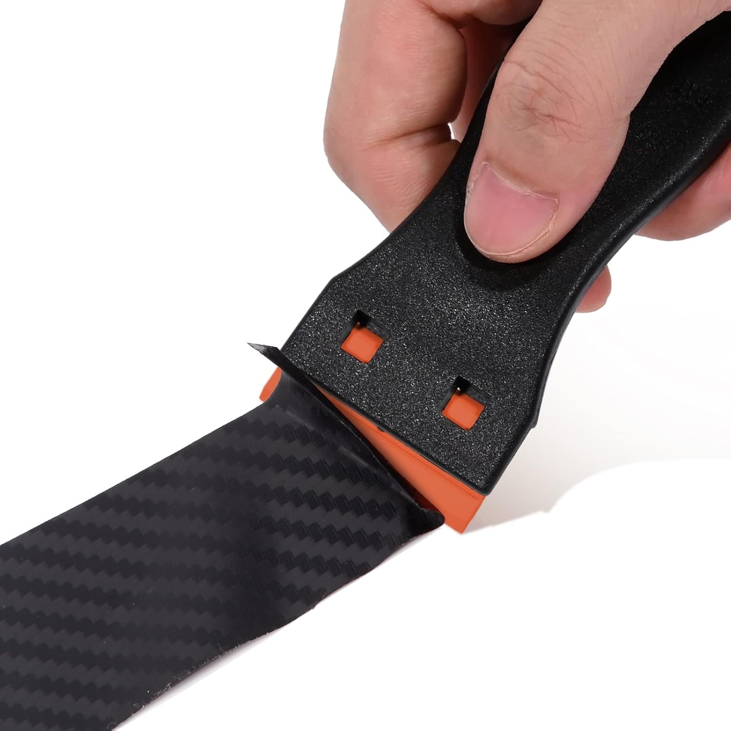 Ergonomic 1.5" Plastic Razor Scraper Tool with 10 Blades for Adhesive Removal