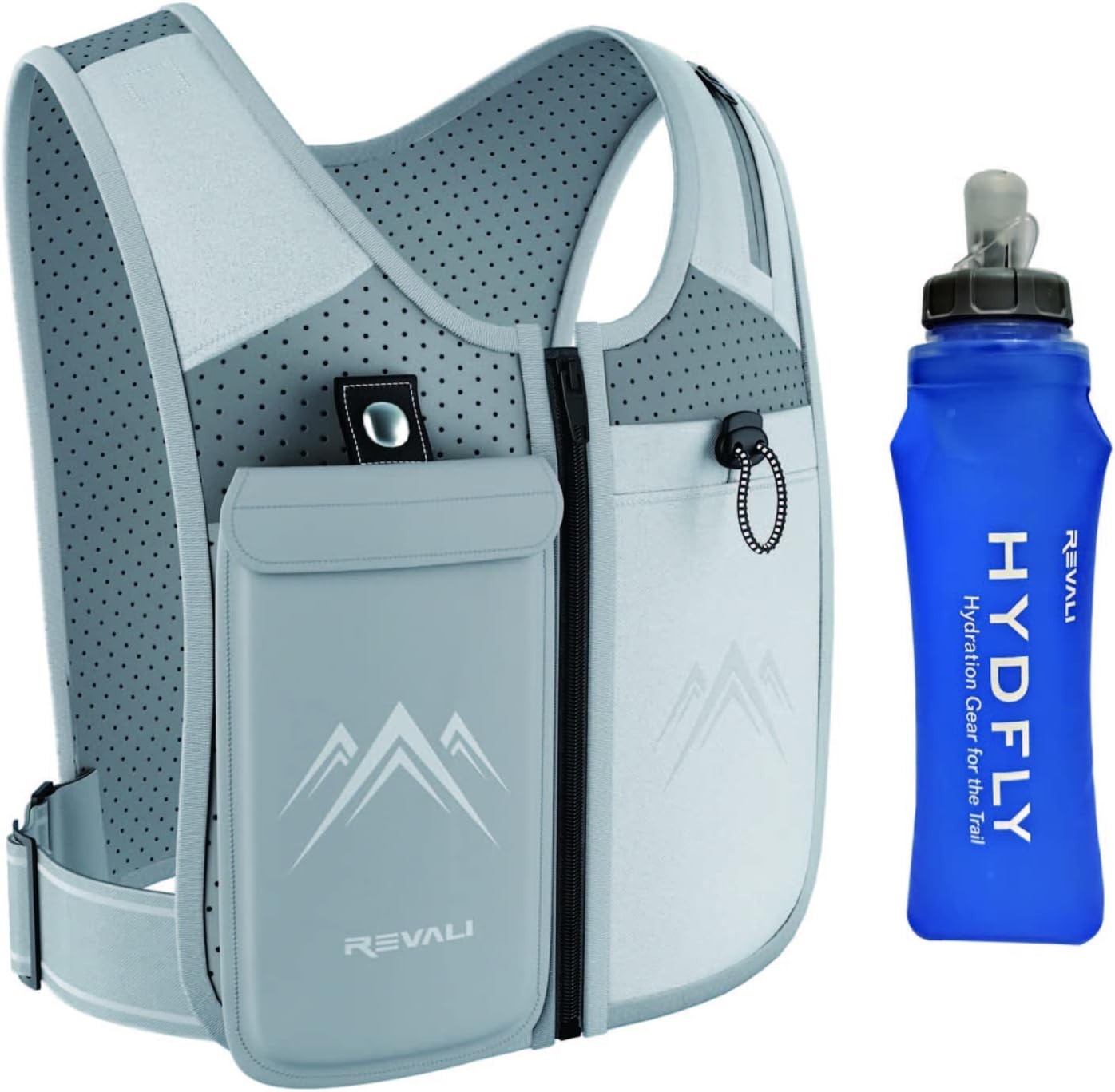 Reflective Running Vest with 500ml Hydration Bottle & Adjustable Fit for Comfort