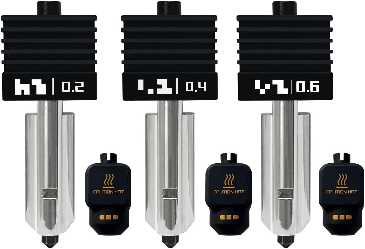 3 Pack P2S Hotend 0.2MM 0.4MM 0.6MM Nozzle for P2S/X2D/H2S/H2D/H2C/A1/A1 Mini Ho