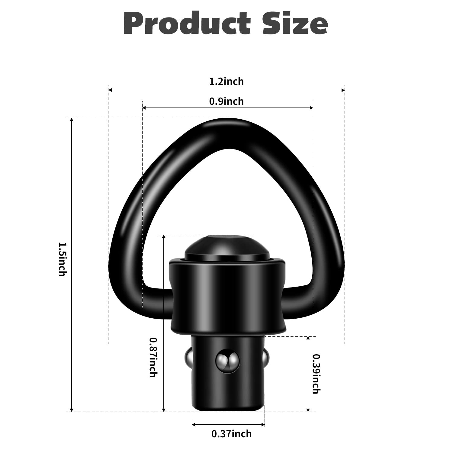 Two Point Sling Mounts, Durable Heavy-Duty Sling Attachment Ring