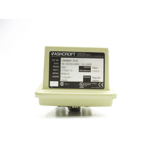 ASHCROFT LPDN4GGV25XCYLM 480VAC 15A 30PSI NSNP